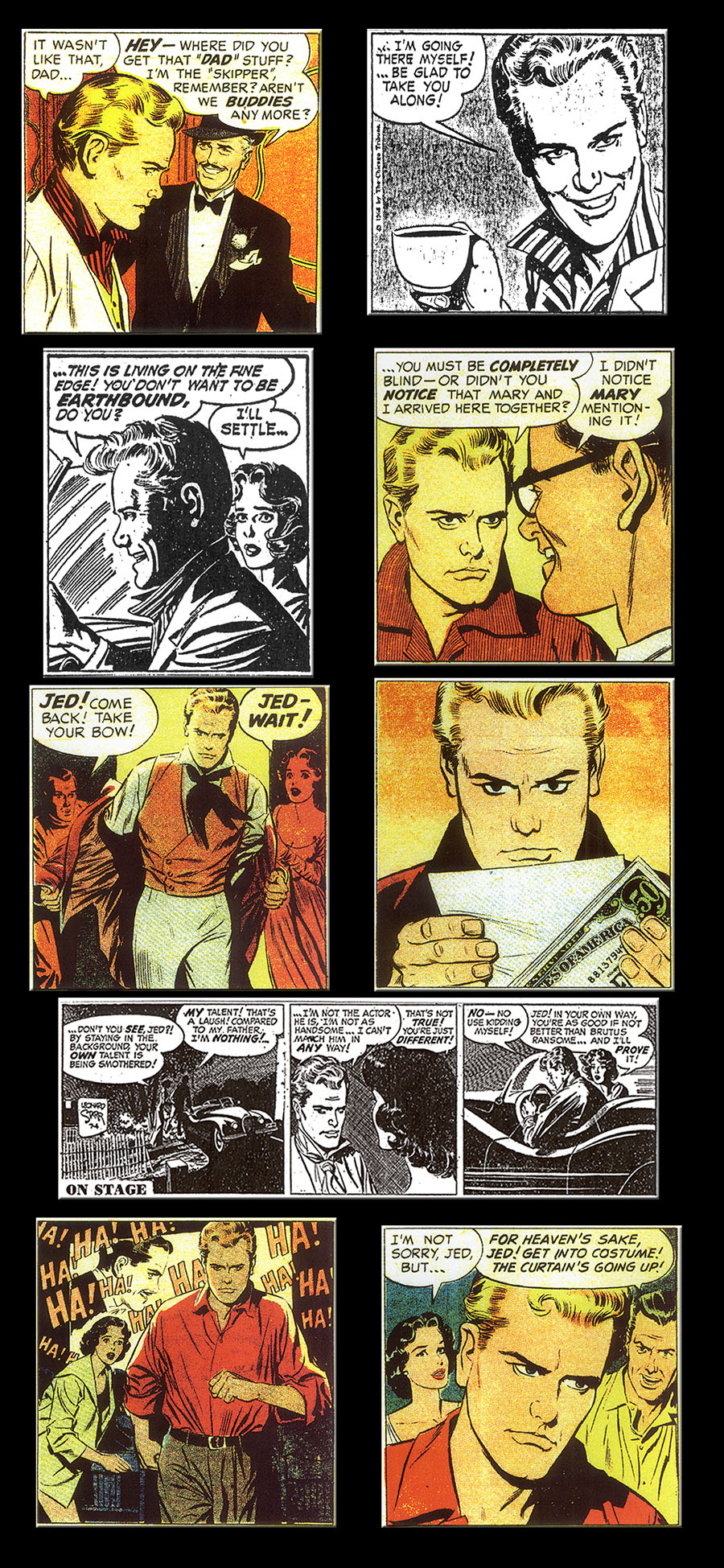 Larry Hagman was a model for On Stage comic strip character Jed Potter