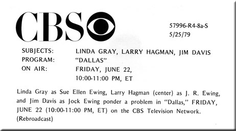 Linda Gray, Larry Hagman, Jim Davis, Dallas, 1979