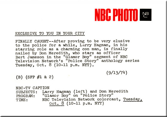 Larry Hagman, Don Meredith, Police Story, 1974